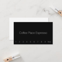 Fidelización Tarjeta delgada simple y oscura para el café de fi