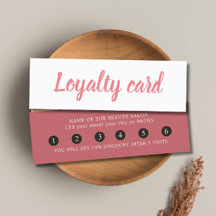 Fidelización Tarjeta elegante simple de la lealtad del salón de