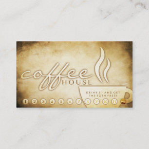 Fidelización tarjeta envejecida de la lealtad del café
