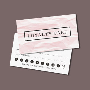 Fidelización Tarjeta gris de la lealtad del rosa elegante