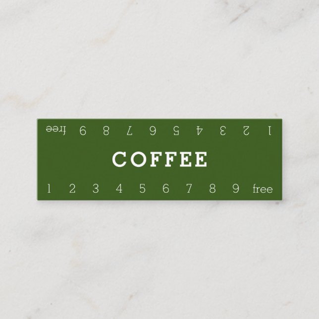 Fidelización Tarjeta Mini-Coffee de doble número simple (Anverso)