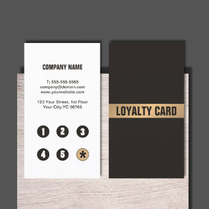 Fidelización Tarjeta moderna de fidelidad de oro simple y negro