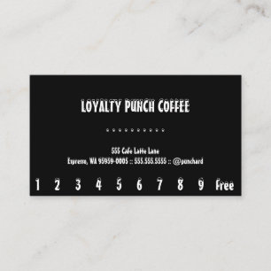 Fidelización Tarjeta perforada del café de la lealtad