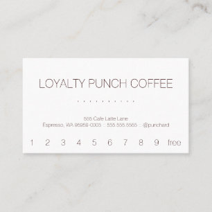 Fidelización Tarjeta perforada del café de la lealtad