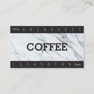 Fidelización Tarjeta perforada doble de mármol del café de la
