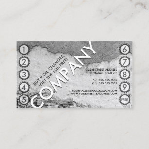 Fidelización tarjeta perforada libre del cambio de aceite