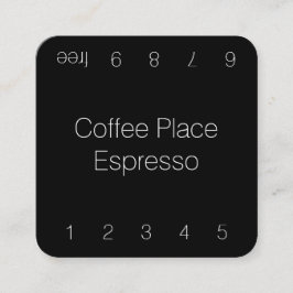 Fidelización Tarjeta perforada oscura fina simple del café de