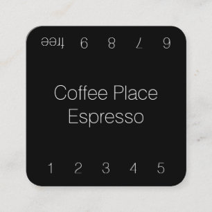 Fidelización Tarjeta perforada oscura fina simple del café de