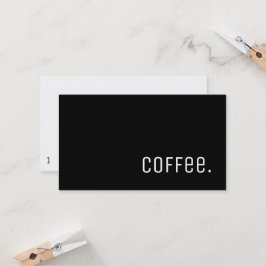 Fidelización Tarjeta perforada oscura Unica del café de la