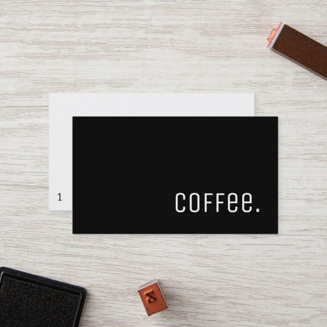 Fidelización Tarjeta perforada oscura Unica del café de la (Anverso/Reverso In Situ)