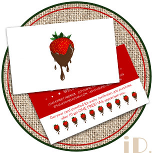 Fidelización tarjeta perforadora de fidelidad a fresas de choco