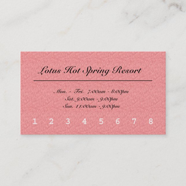 Fidelización tarjeta punch de recompensa del cliente. (Anverso)