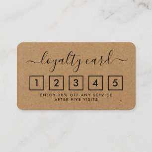 Fidelización Tarjeta simple de lealtad de guión - Kraft rústico