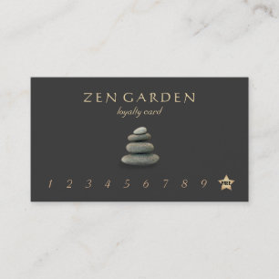 Fidelización Tarjeta Zen Stones Masaje Terapista de Lealtad