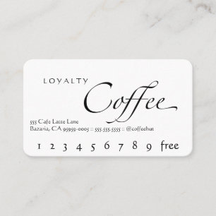 Fidelización Texto del Swash de la tarjeta de sacador del café