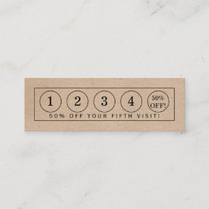 Fidelización Tira de efectos de papel Kraft - Tarjeta de fideli
