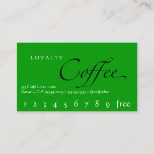 Fidelización Verde de la tarjeta perforada del café de la