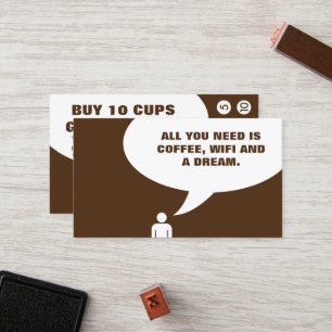 Fidelización wifi de café y tarjeta de juego de ensueño