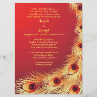 Fiebre de pavo real elegante invitación a la boda