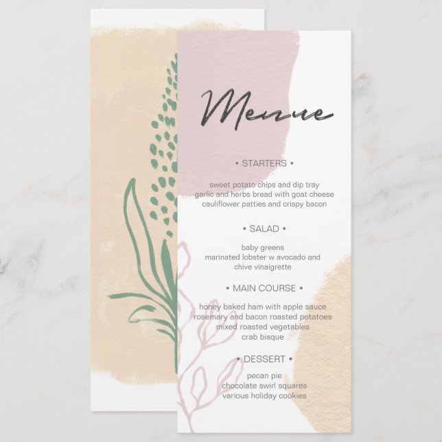 Fields of Dreams Boda Dinner Menú Invitación (Anverso / Reverso)