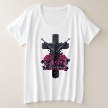 Fieles Para las mujeres más tamaño tee blanco bási