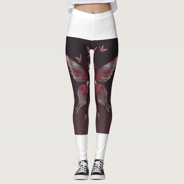 Fierce Cyberpunk Red Fairy Leggings 🤖 🧚 ‍ ♀️ (Anverso)