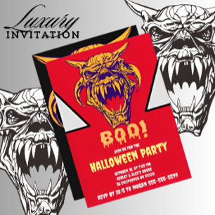 Fierce Monster BOO Scary Halloween Invitación Tarj