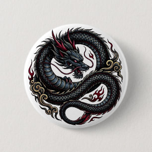 Fiero Dragón de Fuego Botón Redondo 🐉🔥 FantasyBu