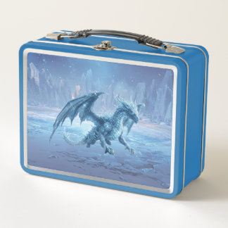 Fiero Dragón de Hielo Azul en Tundra Congelada