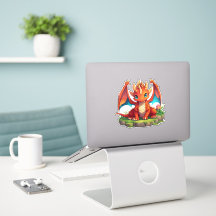 Fiery Cute Chibi Dragon Pegatina para laptops, Not