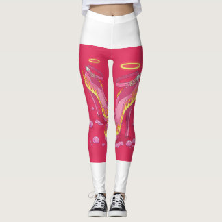 Fiery Pink Angel Heels Leggings 🔥 😇
