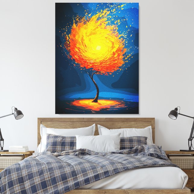 Fiery Tree of Life | Resumen de arte en la pared d (Insitu(Dormitorio))