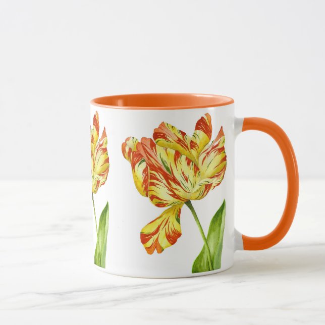 Fiery Tulips en una taza de consumo (Derecha)