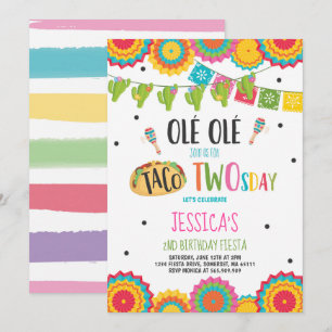 Fiesta 2ª Invitación de cumpleaños Fiesta Taco Two