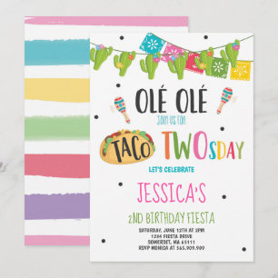 Fiesta 2ª Invitación de cumpleaños Fiesta Taco Two