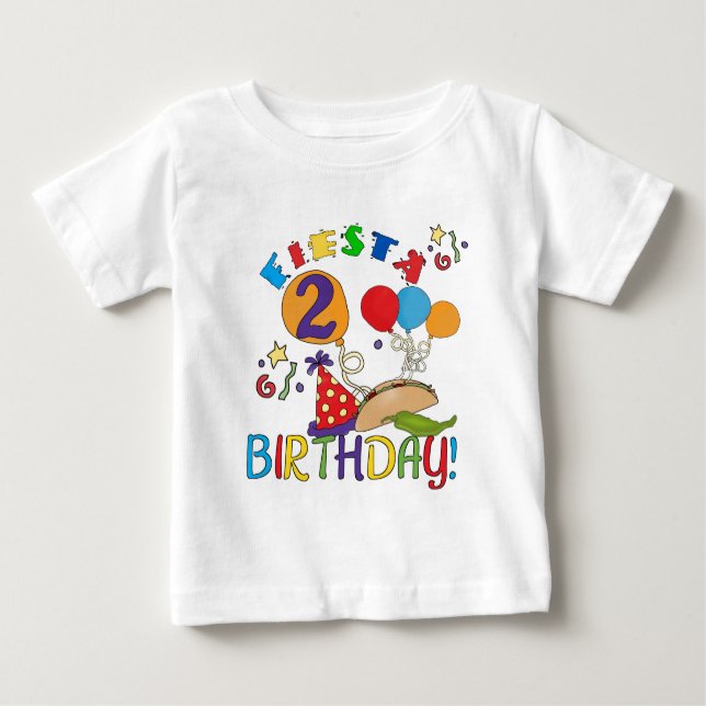 Fiesta 2º cumpleaños T camisetas y regalos (Anverso)