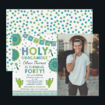 Fiesta 40 Invitación de cumpleaños Santo Guacamole<br><div class="desc">Fiesta 40th Birthday Invitation Todos los diseños son © PIXEL PERFECTION FIESTA LTD</div>