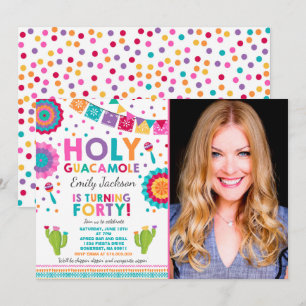 Fiesta 40 Invitación de cumpleaños Santo Guacamole