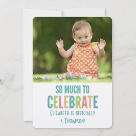 Fiesta adoptivo Invitación moderna de colores vivo