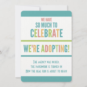 Fiesta adoptivo Invitación moderna de colores vivo