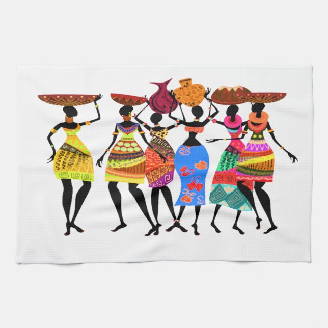 Fiesta Africana • Toalla de cocina afrocentrica (Horizontal)