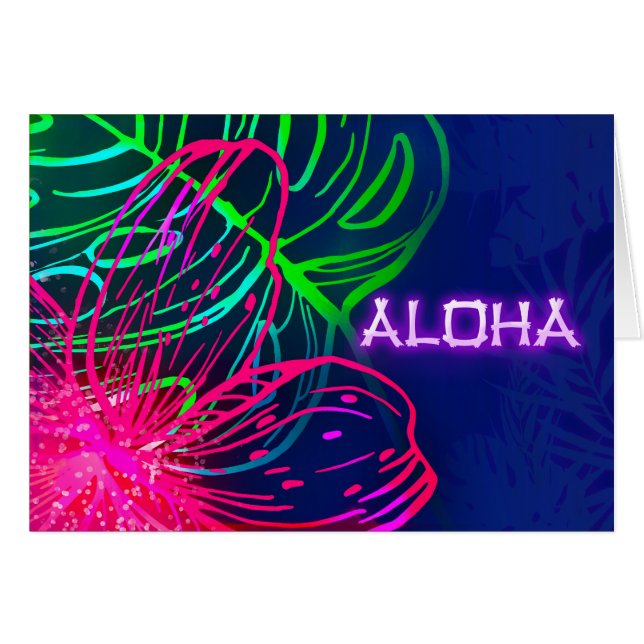 Fiesta Aloha Neonoche Tropical Luau Eléctrico (Anverso (Horizontal))