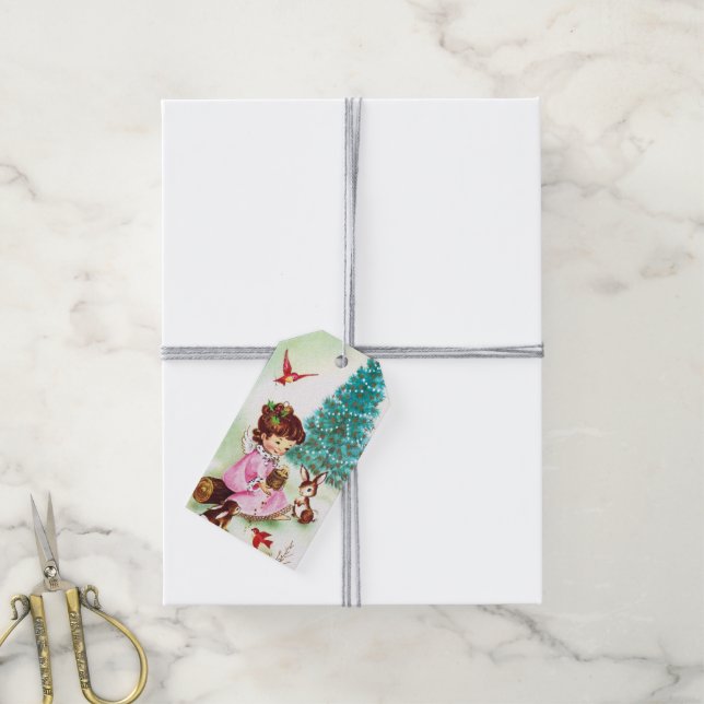 Fiesta Ángel de época retro añadir etiqueta de nom (Con cuerda)