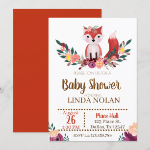 Fiesta animal de la invitación del Fox Baby Shower