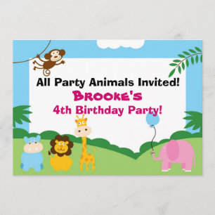 Fiesta Animal, Invitación de Cumpleaños
