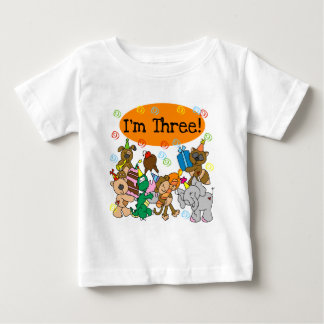 Fiesta Animales 3 camisetas de cumpleaños