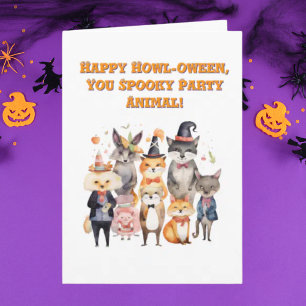 Fiesta Animales cutan graciosas tarjetas de fotos