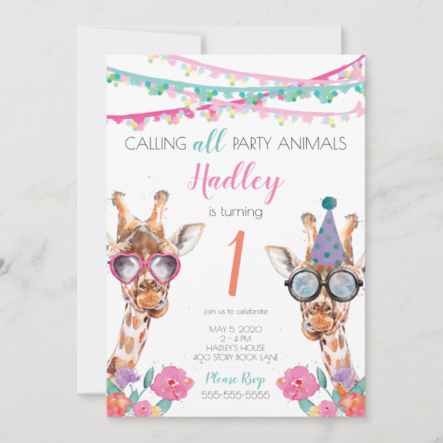 Fiesta Animales Primera Invitación a la fiesta de  (Anverso)