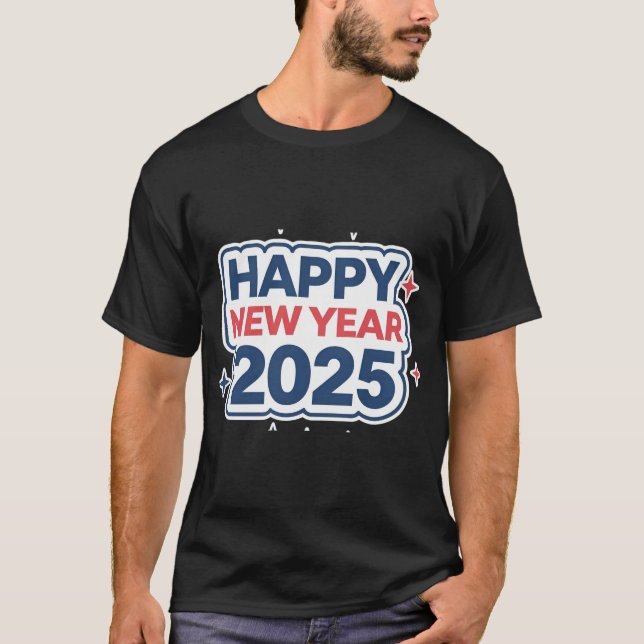 Fiesta-Año Nuevo 2025 listo parece camiseta para h (Anverso)