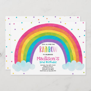 Fiesta arcoiris brillante invitación al cumpleaños